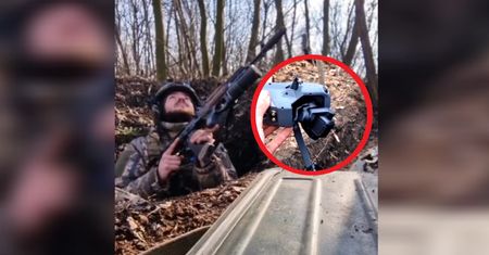 Zauważył rosyjskiego drona. Ukrainiec chwycił za karabin
