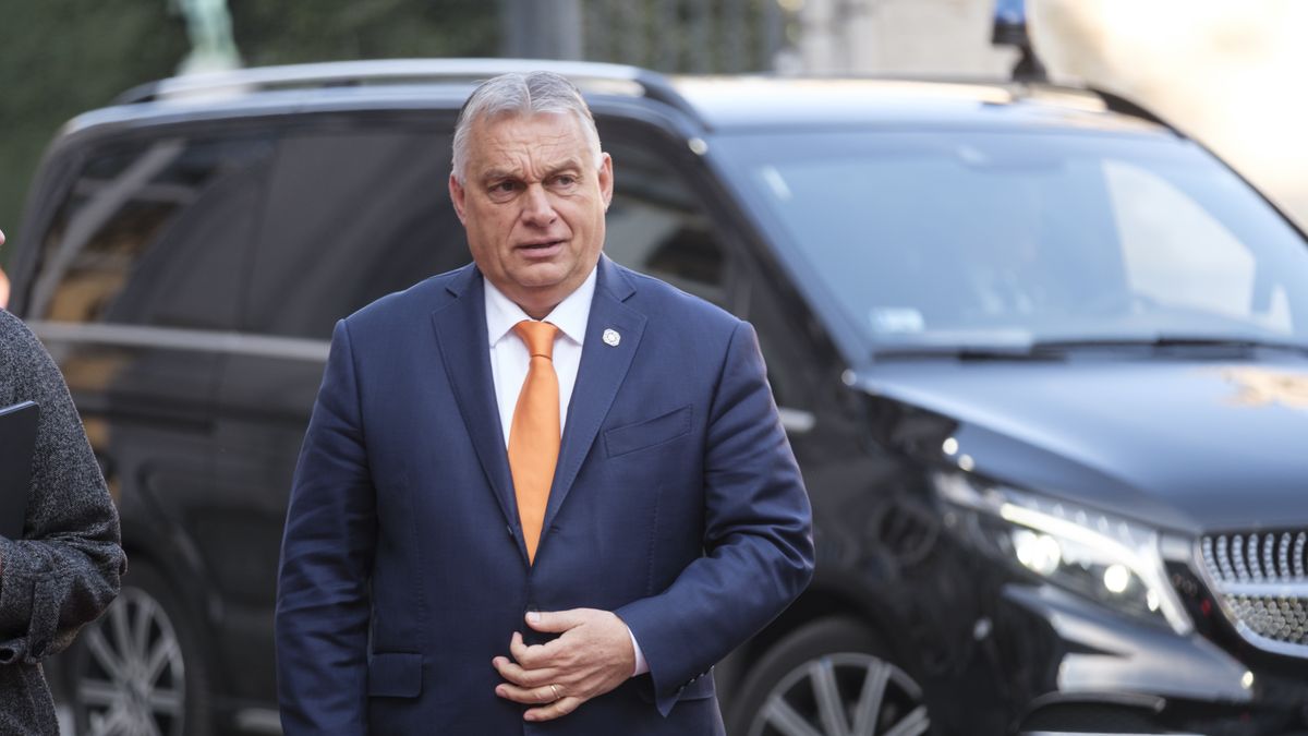BRUSSELS, BELGIUM - FEBRUARY 3: Hungarian Prime Minister, leader of the right-wing populist Fidesz Viktor Orban arrives for an informal EU Leaders' retreat in the Egmont Palace, the EU Council headquarter on February 3, 2025 in Brussels, Belgium. EU leaders will discuss European defence during an informal meeting at the Palais d'Egmont in Brussels. (Photo by Thierry Monasse/Getty Images)
