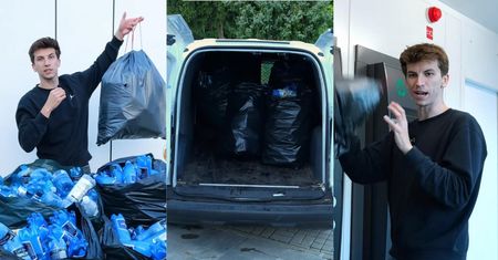 Tiktoker przez kilka miesięcy zbierał plastikowe butelki. Wynajął DOSTAWCZAKA, żeby odzyskać KAUCJĘ. Ile "zarobił"?