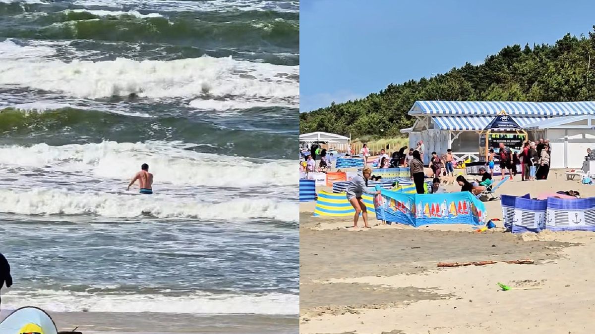 W Krynicy Morskiej nie brakowało kąpiących się śmiałków