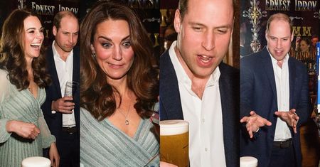 Księżna Kate szaleje za barem, książe William pozuje z browarem (ZDJĘCIA)