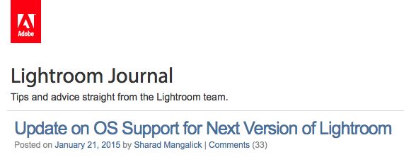 Lightroom 6 kompatybilny tylko z 64-bitowymi systemami 2