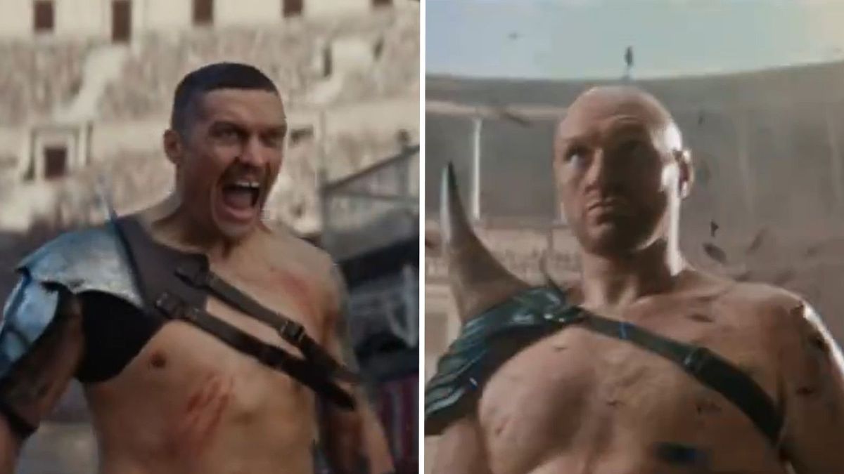 Kadr z zapowiedzi walki Usyka z Furym 