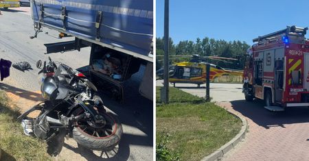 Czarny alert na Śląsku. Ciężarówka uderzyła w motocykl