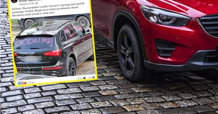 Zaparkował na chodniku. Tak teraz wygląda jego audi