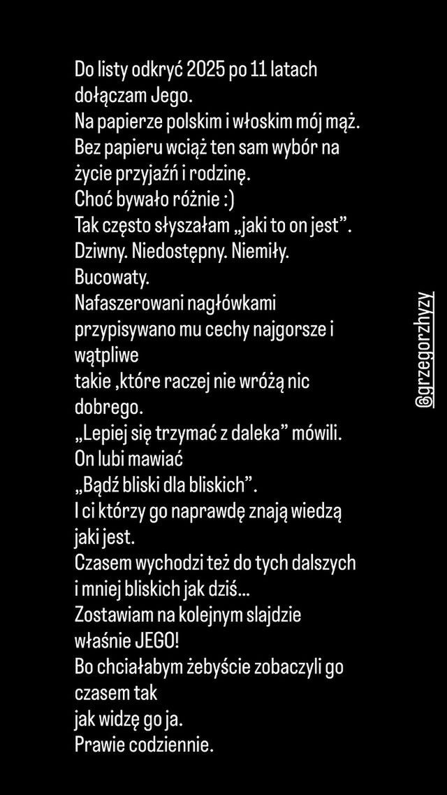 Agnieszka Hyży o mężu