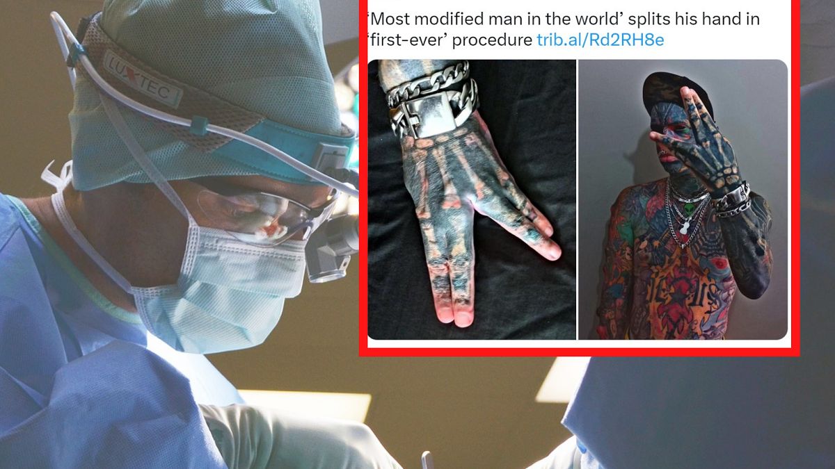 Mężczyzna uwielbia modyfikować soje ciało. 