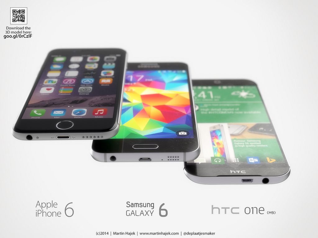 HTC One (M9), Galaxy S6 i iPhone 6 - porównanie renderów 14