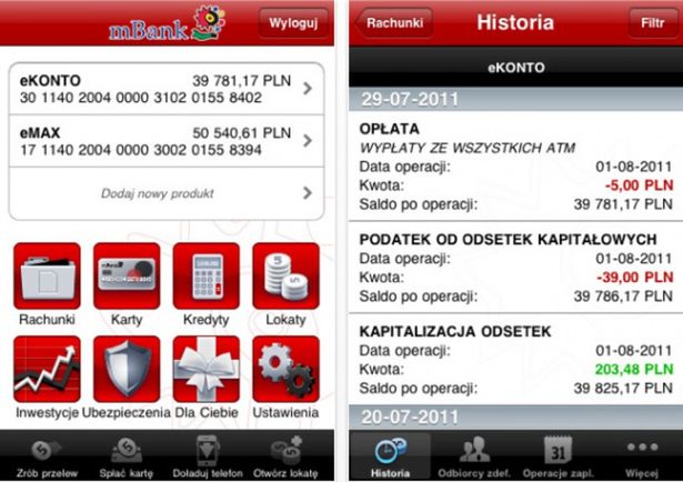 Aplikacje transakcyjne mBanku na iPada oraz iPhone’a