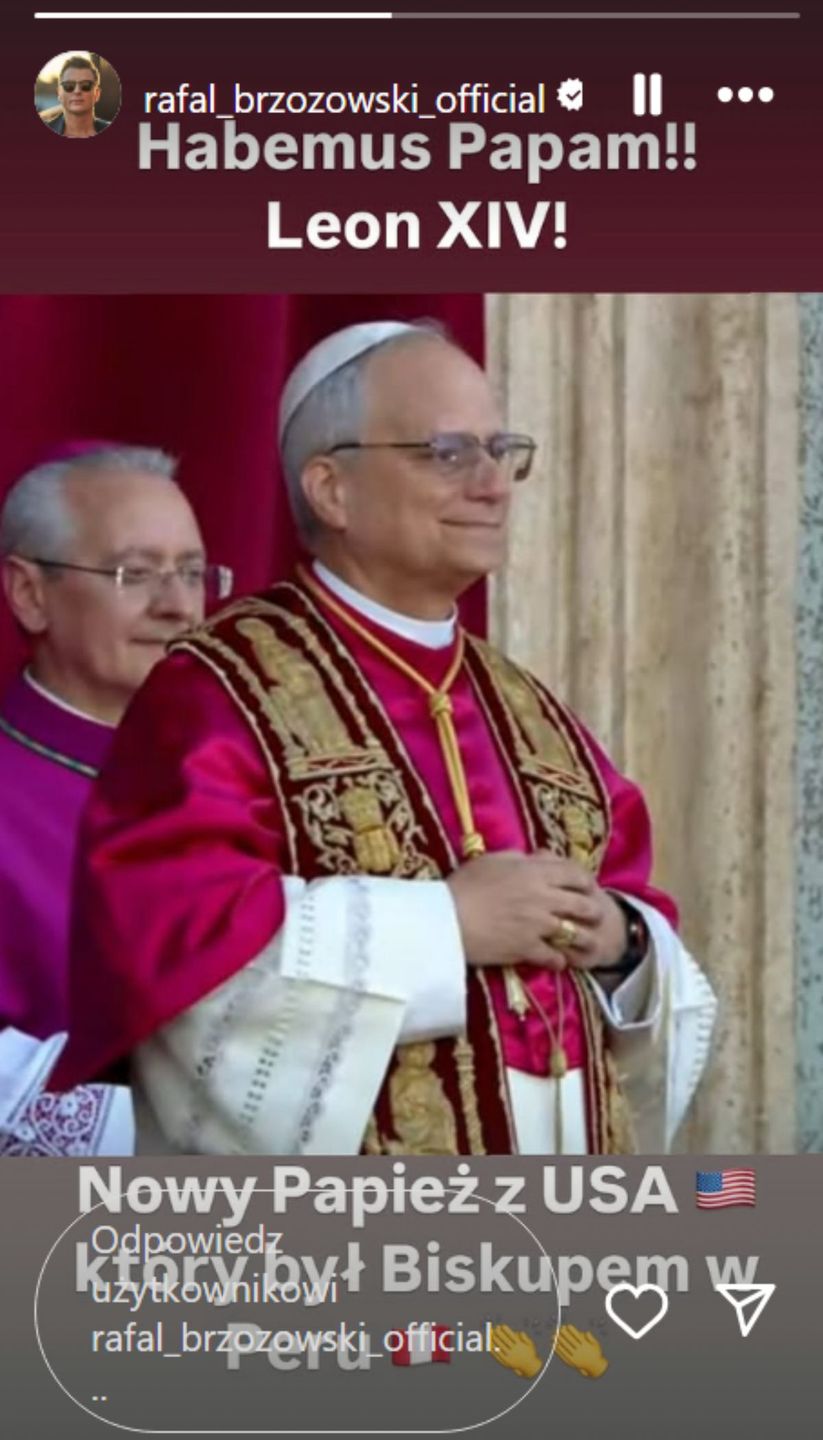Rafał Brzozowski zareagował na wybór nowego papieża 