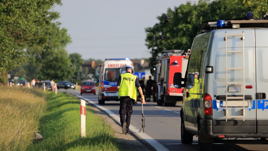 Samochód osobowy uderzył czołowo w drzewo