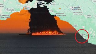 Pożar tankowca w pobliżu Soczi. Należał do "floty cieni"?