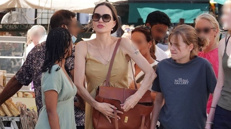 Angelina Jolie buszuje po rzymskim targowisku z córkami Zaharą i Vivienne