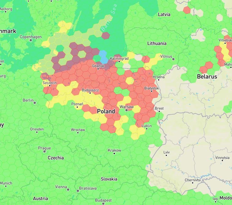 Zakłócenia sygnału GPS nad Polską