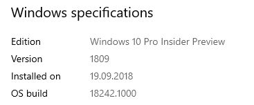 Wpis zbiorczy, a zmian wciąż niewiele – Windows 10 w testowych kompilacjach 18242, 18247, 18252