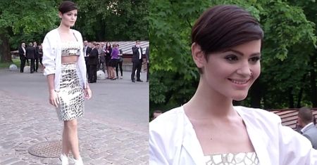 Srebrna Honorata Skarbek pozuje do zdjęć