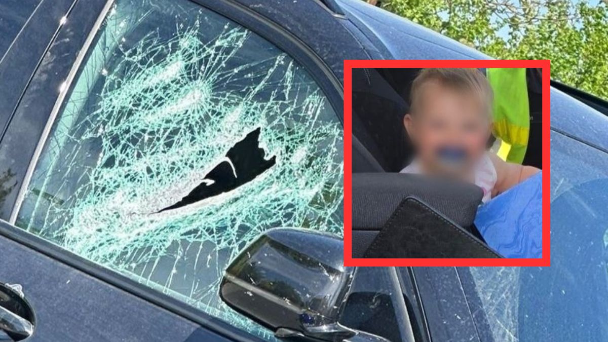 Policjanci wybili szybę w aucie. W środku było małe dziecko.