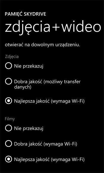 Nagrywanie filmów WP8
