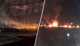 Pierwsze eksplozje było słychać o 23.00. Rozbłyski na niebie w Rosji
