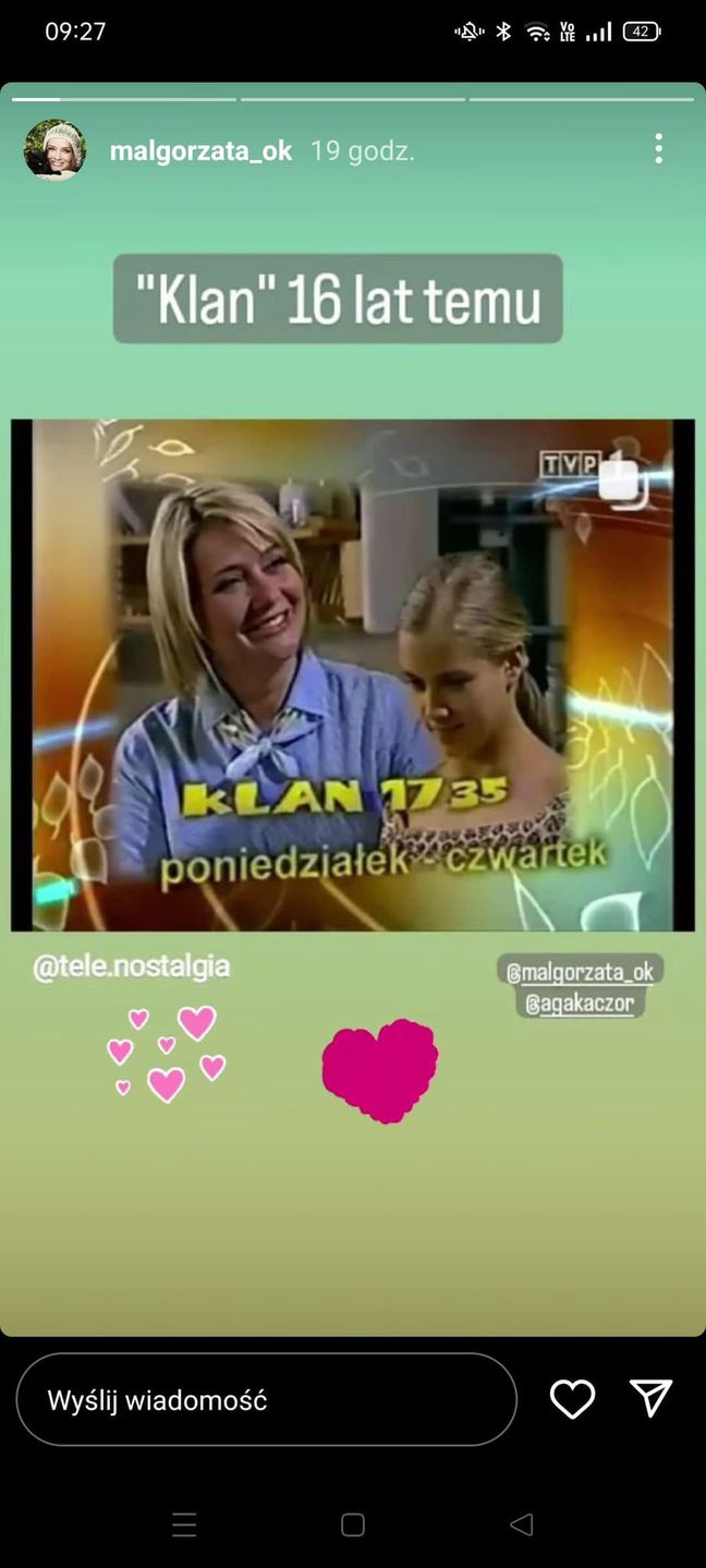 Kadr z serialu “Klan” sprzed 16 lat