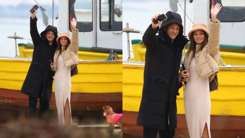 Jakub Rzeźniczak i Paulina Nowicka urządzają sobie sesję na plaży w Sopocie