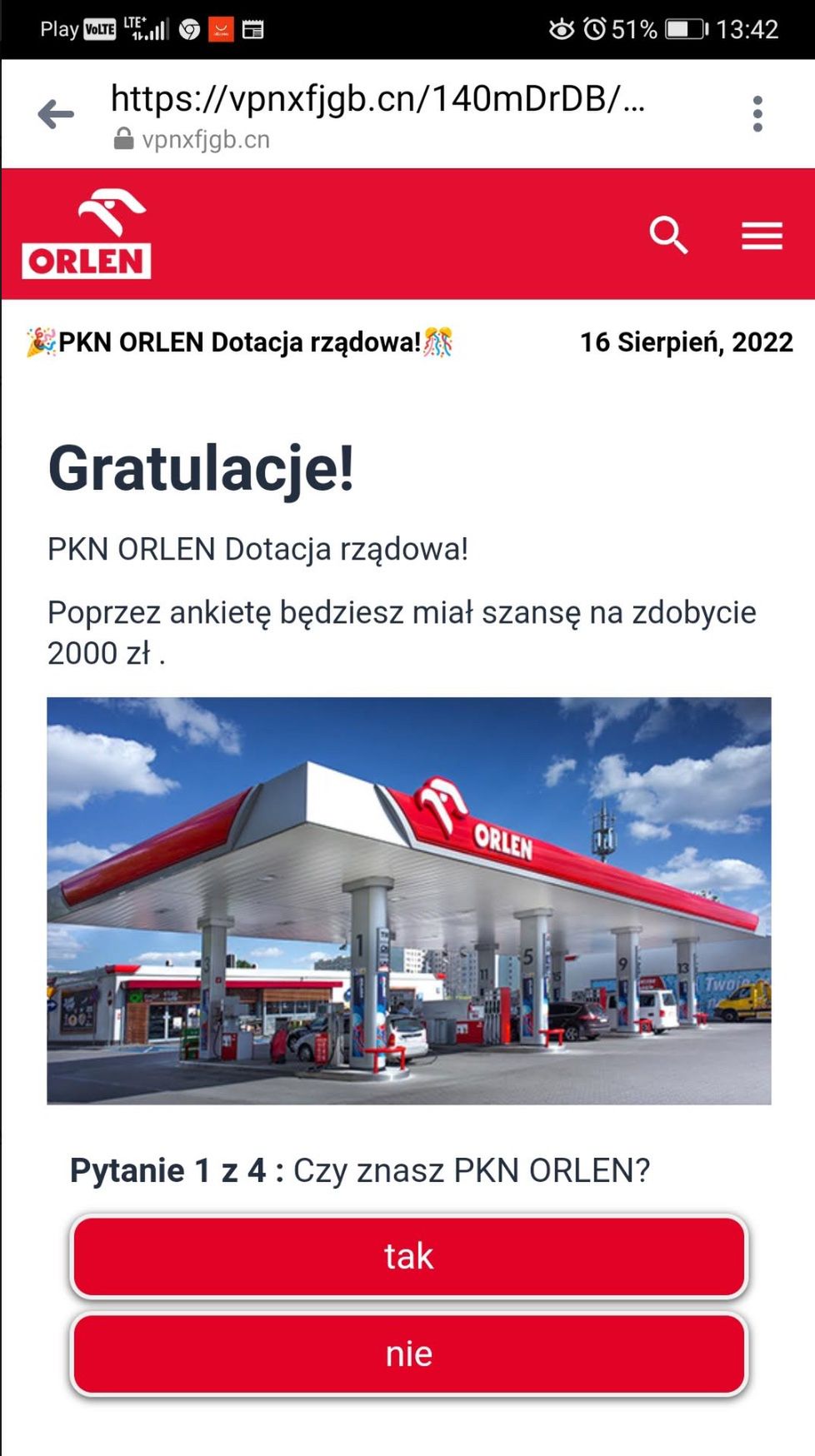 Scam na Orlen