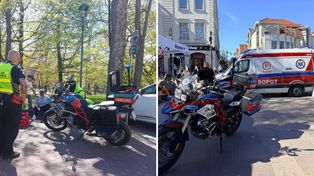 Tłumy w Sopocie i motocyklowa jednostka ratunkowa w akcji