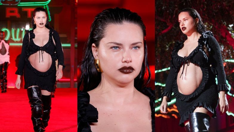 Adriana Lima pokazuje ciążowy brzuszek na pokazie Alexandra Wanga