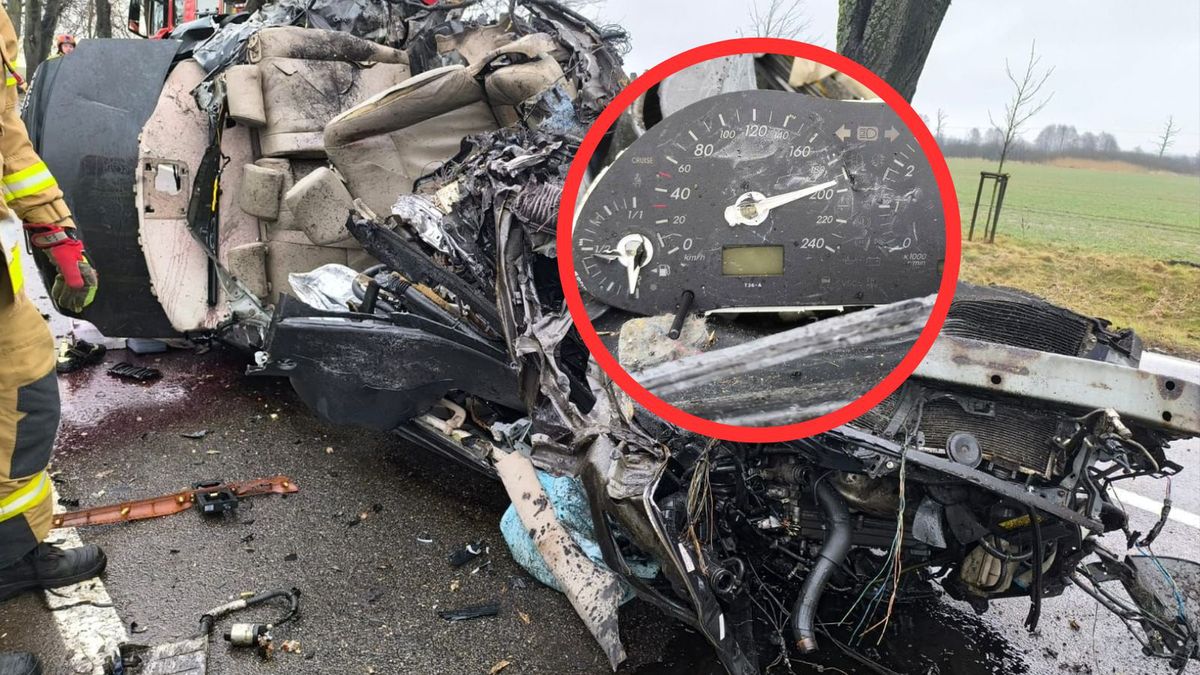 Wypadek pod Braniewem. Strażacy pokazali zdjęcie licznika