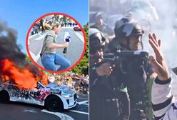 Chaos na ulicach Los Angeles. Reporterka została ranna