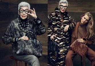 Iris Apfel i Toni Garrn w jednej sesji