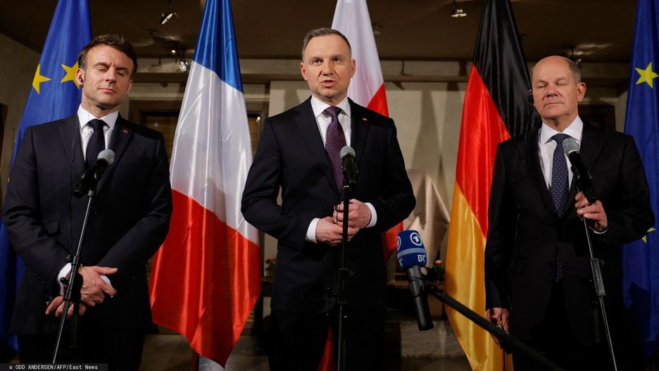 Prezydent Andrzej Duda na spotkaniu Trójkąta Weimerskiego w Monachium