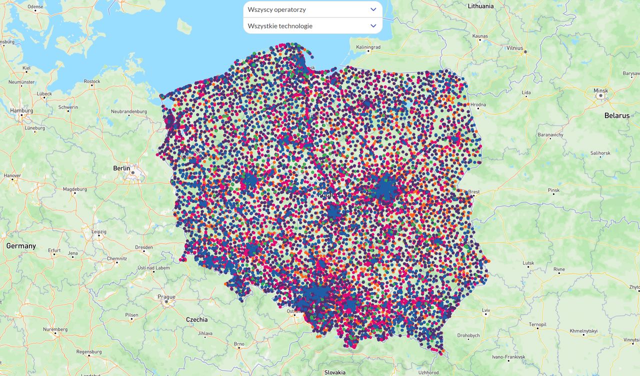 Mapa zasięgu BTS SocWare