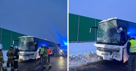 Zderzenie dwóch autokarów w rejonie Kroczewa. Kilkanaście osób poszkodowanych!