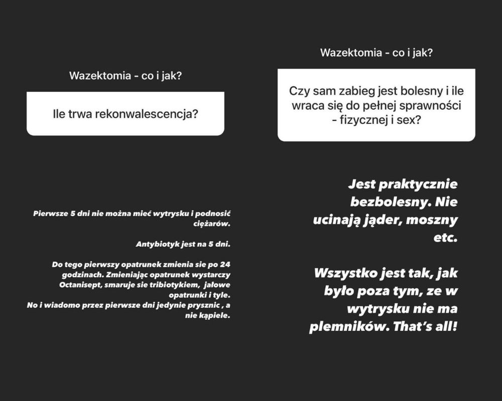 Ekskluzywny Menel o wazektomii