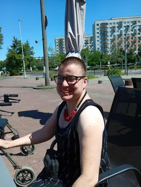 Kasia podczas wywiadu dla portalu &quot;Rampa - pokonujemy bariery&quot;