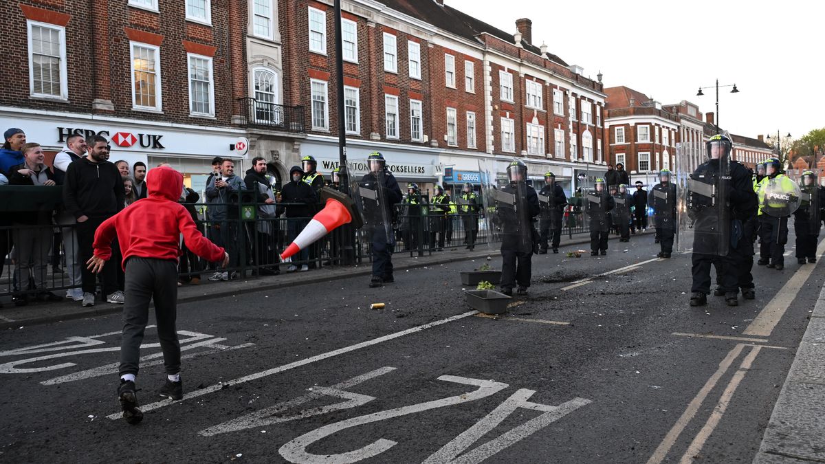 People Protest In Epsom Following Rape Of Woman In Her 20's
EPSOM, ENGLAND - APRIL 15: Police are seen on Epsom high street as people come out to protest after a woman was raped last Saturday on April 15, 2026 in Epsom, England. Locals have gathered to demonstrate after a woman in her 20's was raped by several men outside a church. The incident reportedly took place after the woman left a nightclub in the early hours of April 11. Police say they have opened an investigation, but so far have not released descriptions of the suspects. (Photo by Ben Montgomery/Getty Images)
Ben Montgomery