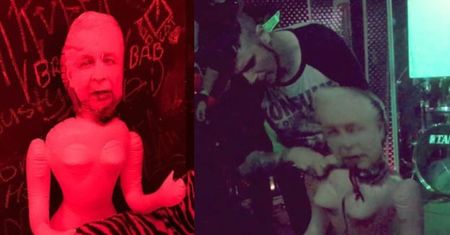Zespół metalowy przebrał lalkę z sexshopu za Jarosława Kaczyńskiego i PODERŻNĄŁ JEJ GARDŁO podczas koncertu (WIDEO)