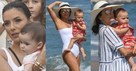 Eva Longoria pozuje z rocznym synkiem na leniwych wakacjach w Hiszpanii (ZDJĘCIA)