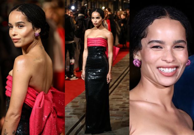 Zakochana Zoe Kravitz błyszczy w sukni Saint Laurent na premierze "Fantastycznych zwierząt"