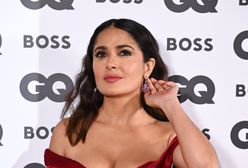 Salma Hayek zachwyciła w karmazynowej sukni. Wie, jak przyciągnąć uwagę