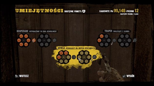 Call of Juarez: Gunslinger - zdobywanie umiejętności