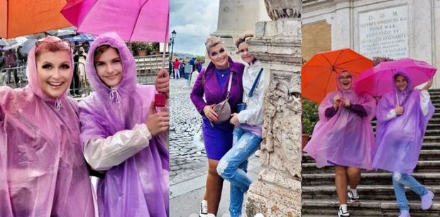 Katarzyna Skrzynecka eksploruje Rzym w mocnym makijażu i narzeka na pogodę: "Tonący w strugach deszczu" (ZDJĘCIA)