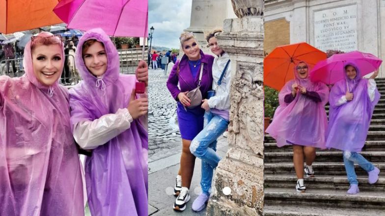 Katarzyna Skrzynecka eksploruje Rzym w mocnym makijażu i narzeka na pogodę: "Tonący w strugach deszczu" (ZDJĘCIA)