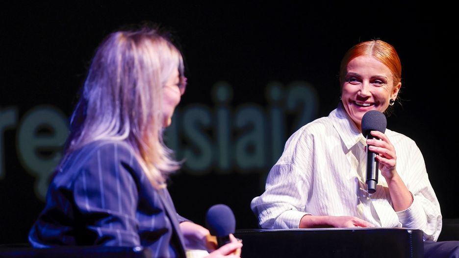 Katarzyna Zielińska i Kinga Burzyńska na spotkaniu WP Kultura