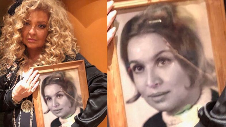 Magda Gessler pozuje ze zdjęciem nieżyjącej mamy