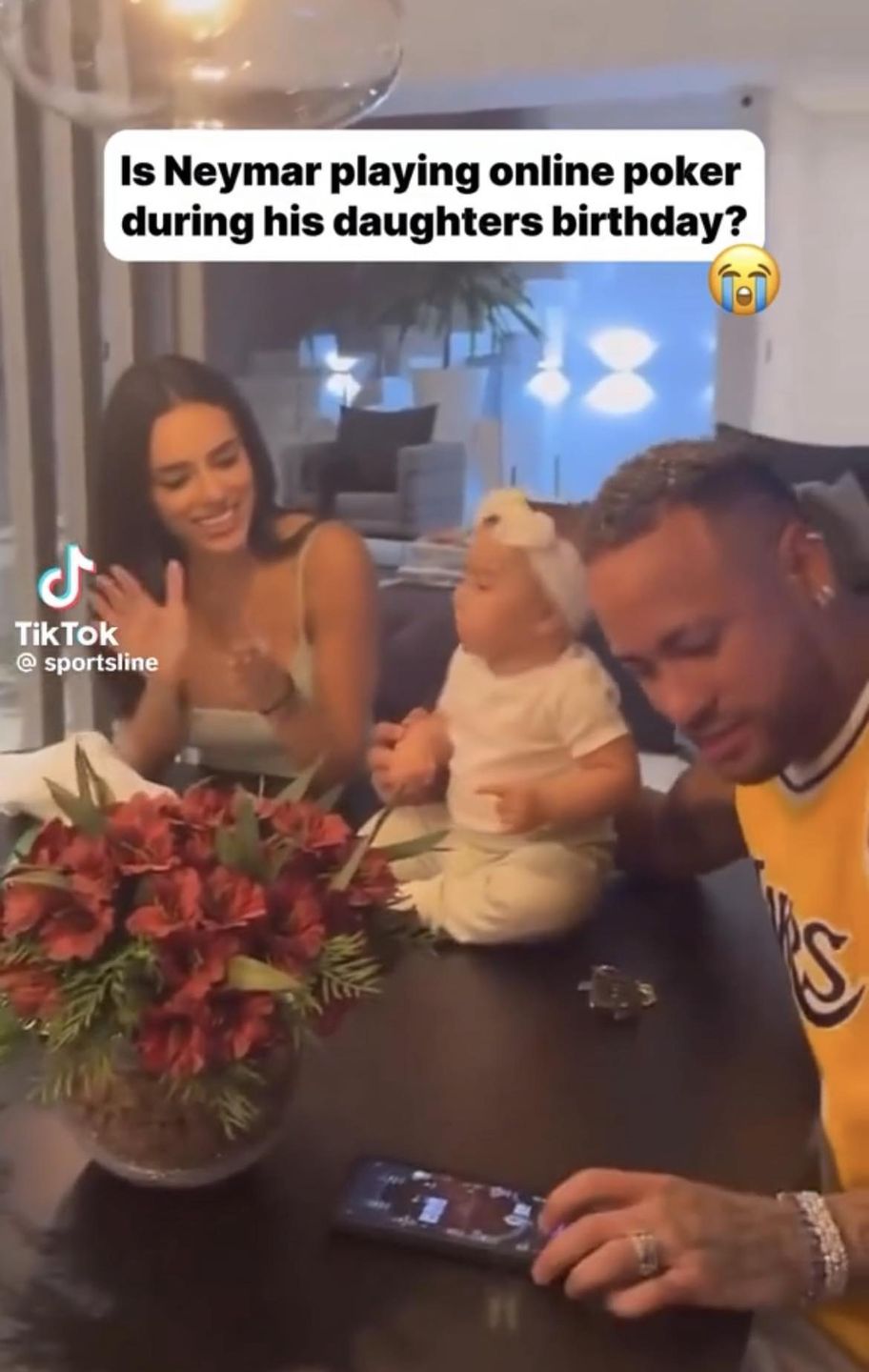 Neymar grał w pokera podczas przyjęcia na cześć córki