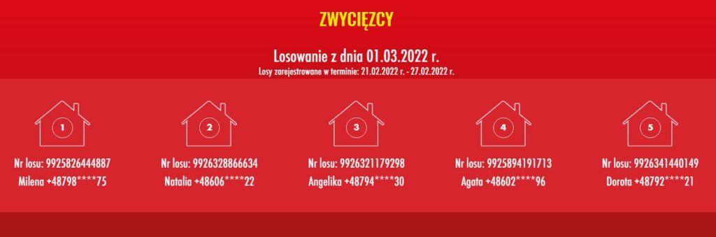 Biedronka loteria wyniki losowania 1.03 - ZWYCIĘZCY