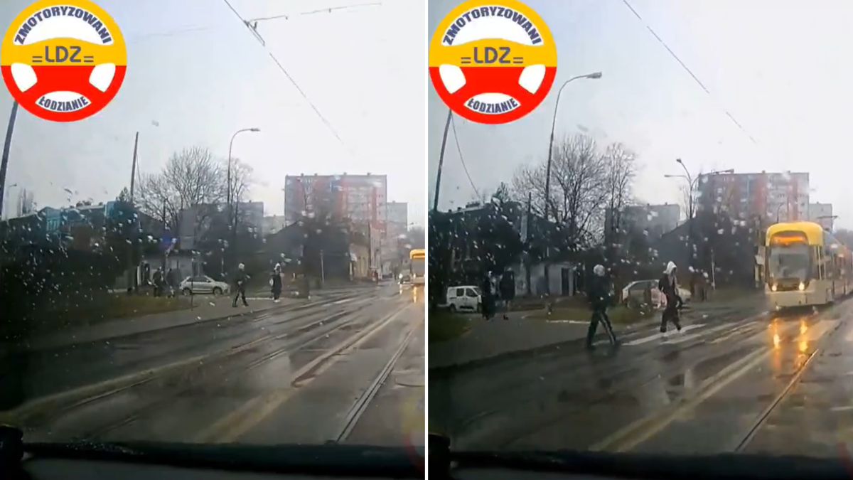 Dramatyczne nagranie z Łodzi. Mogło dojść do tragedii