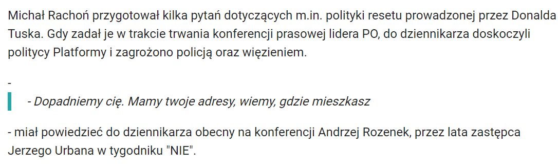 Tak jeszcze przed edycją wyglądał tekst na niezalezna.pl